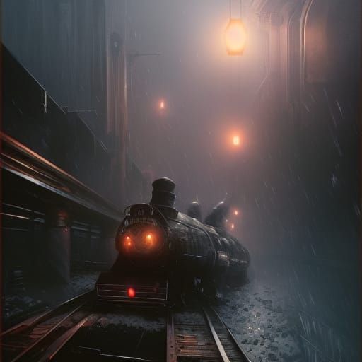 Runaway Train: Dark Fantasy Concept Art in 8K