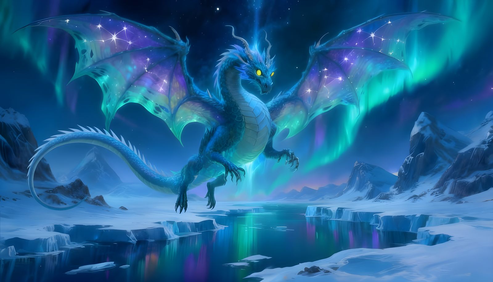 Majestic Dragon With Long Tail