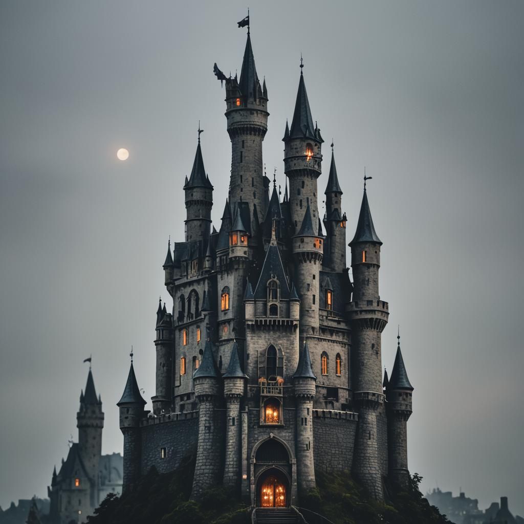 Dark Castle on Gray: Professional Photography