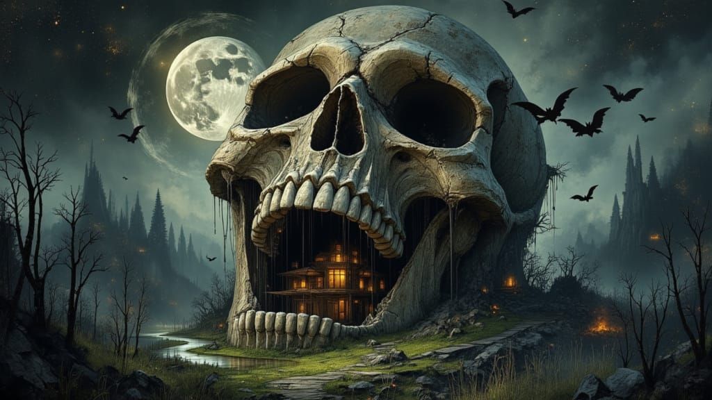Haunted House in Giant Skull Swamp Lair
