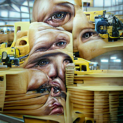 Steampunk Face Factory: AI-Generated Surrealism