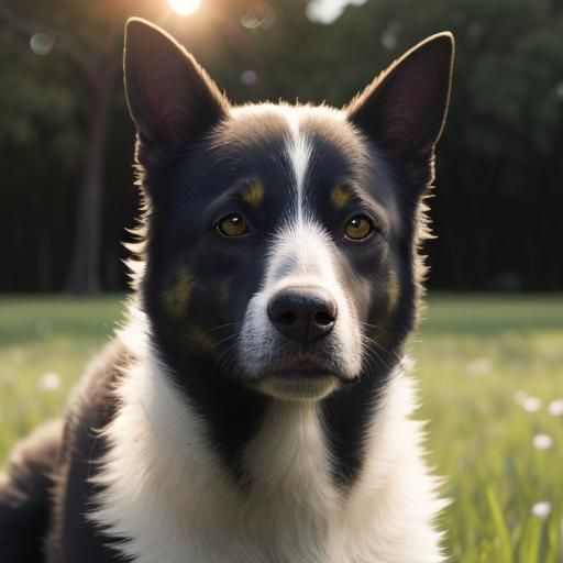 Playful Australian Kelpie Portrait in Sunlight