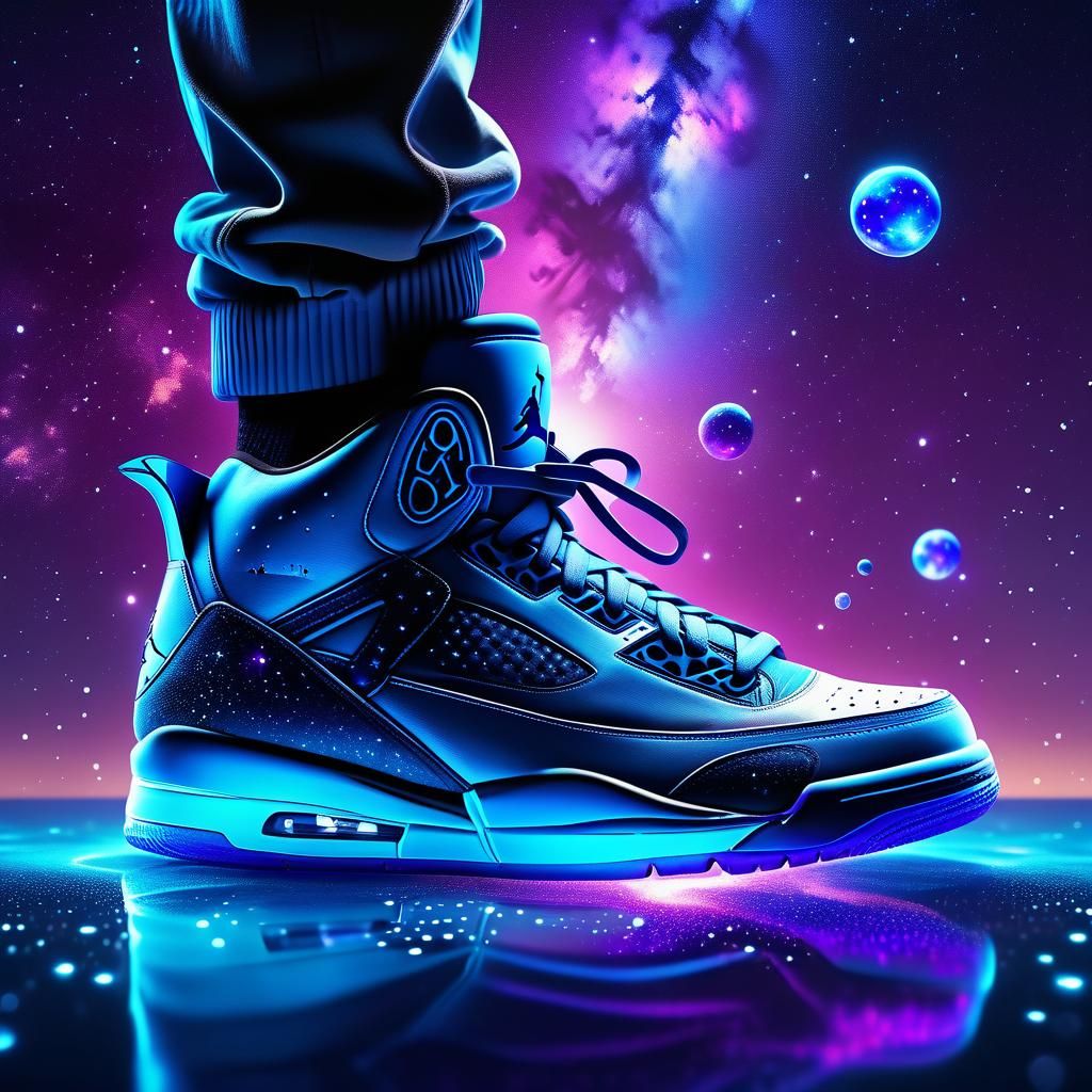 Nebula Shoe Portrait in Art Nouveau Style