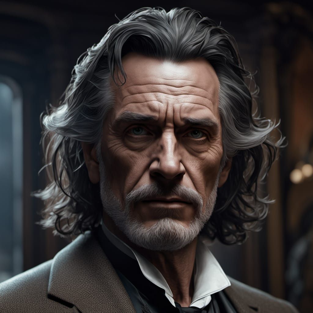 Masterpiece Portrait of a Mysterious Gentleman in Vibrant Tr...