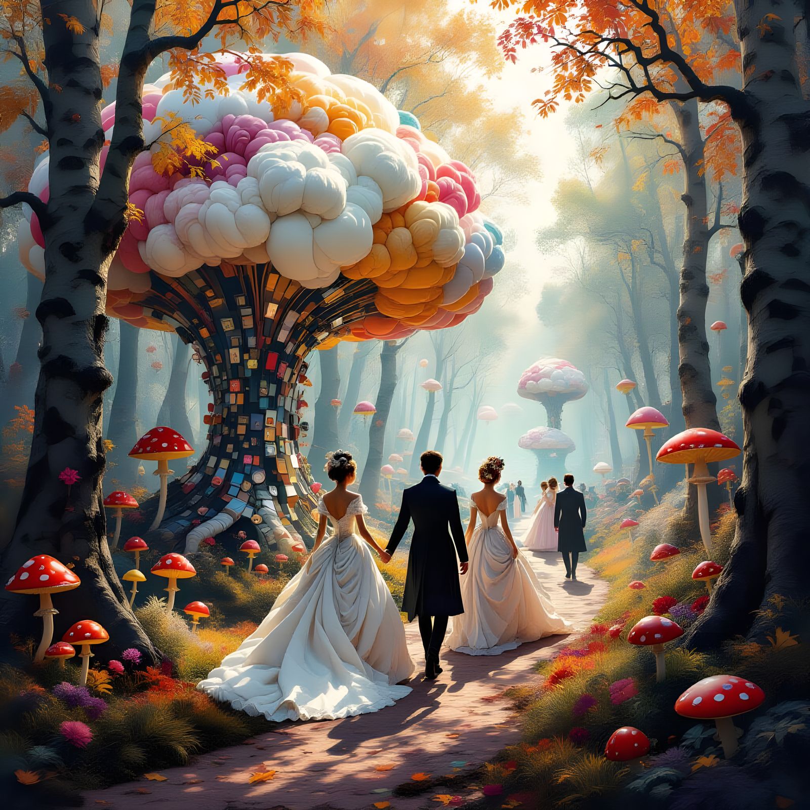 Magical Nordic Forest Party in 18th Century Haute Couture