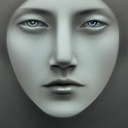 Ethereal Faces in Aesthetic Minimalism Style