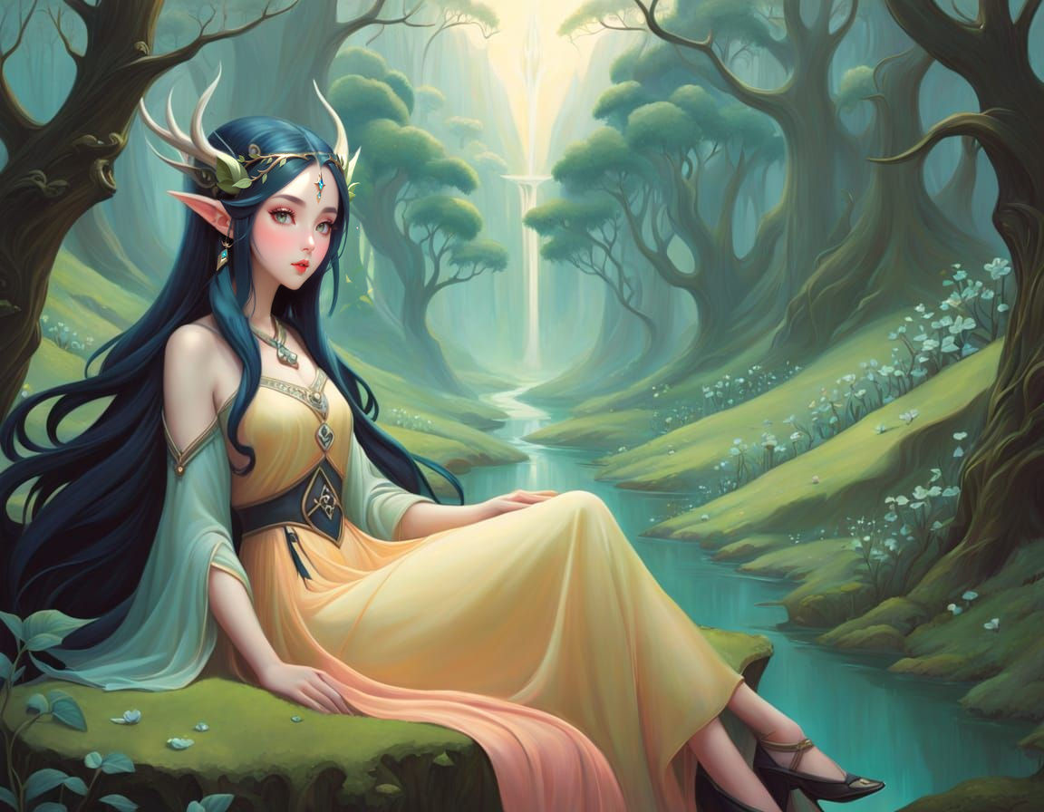 Lady of the Valley in Whimsical Pastel Hues