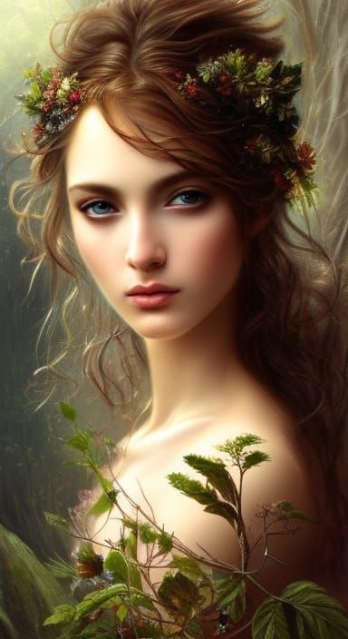 Detailed Portrait of a Beautiful Woman in Maximalist Style