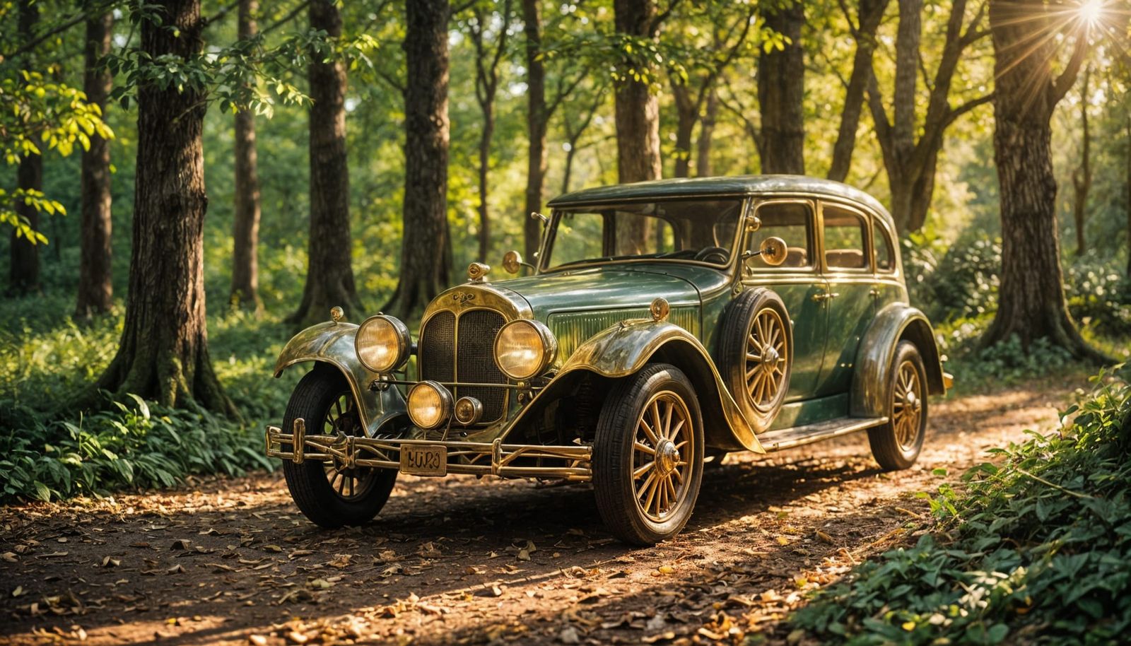 Enchanted Elven Car in Mystical Forest