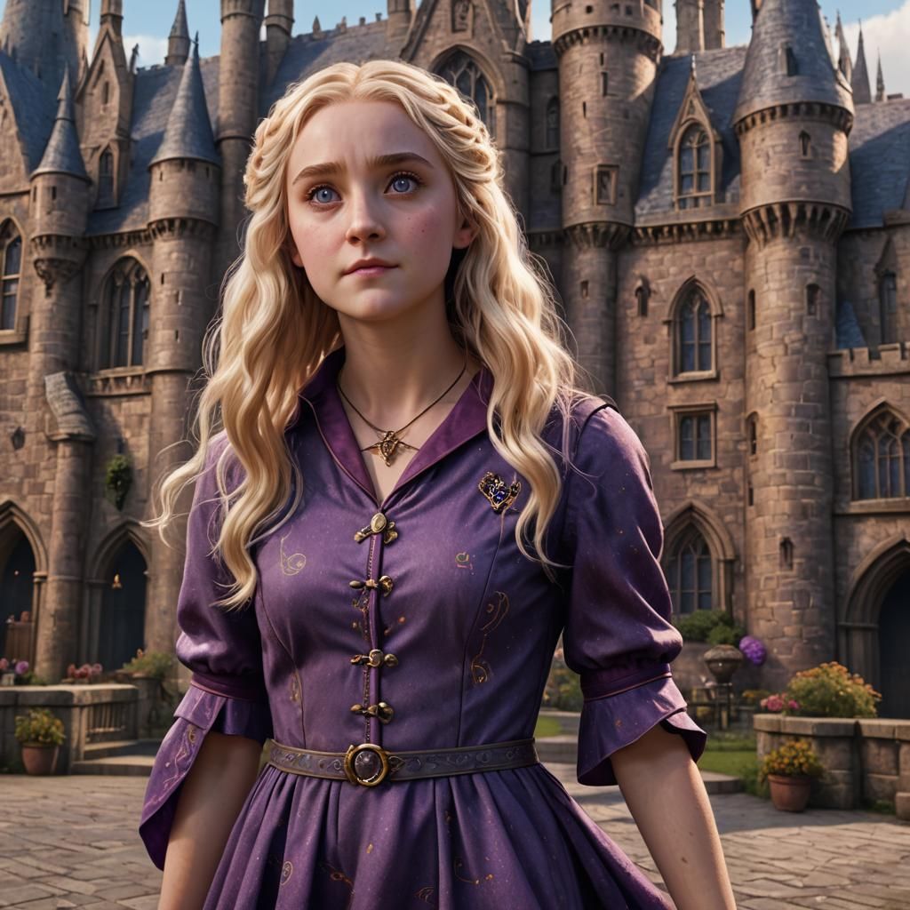 Luna Lovegood in Purple Dress: Fantasy Art