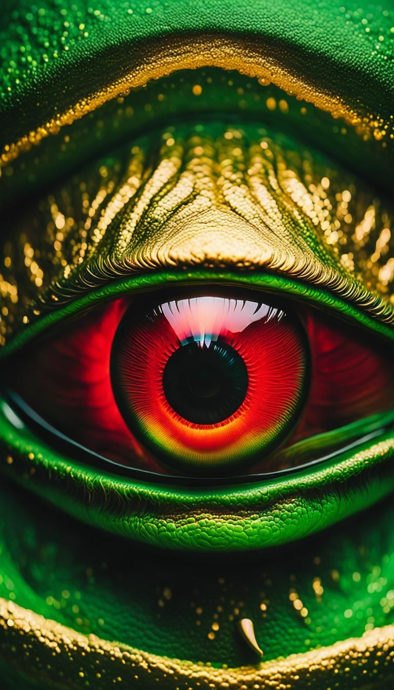 Surreal Alien Portrait with Glowing Eye