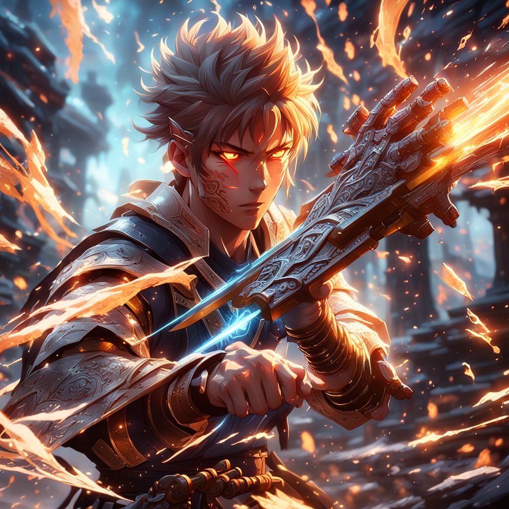 Anime Warrior Battles in Mystic Dreamscape