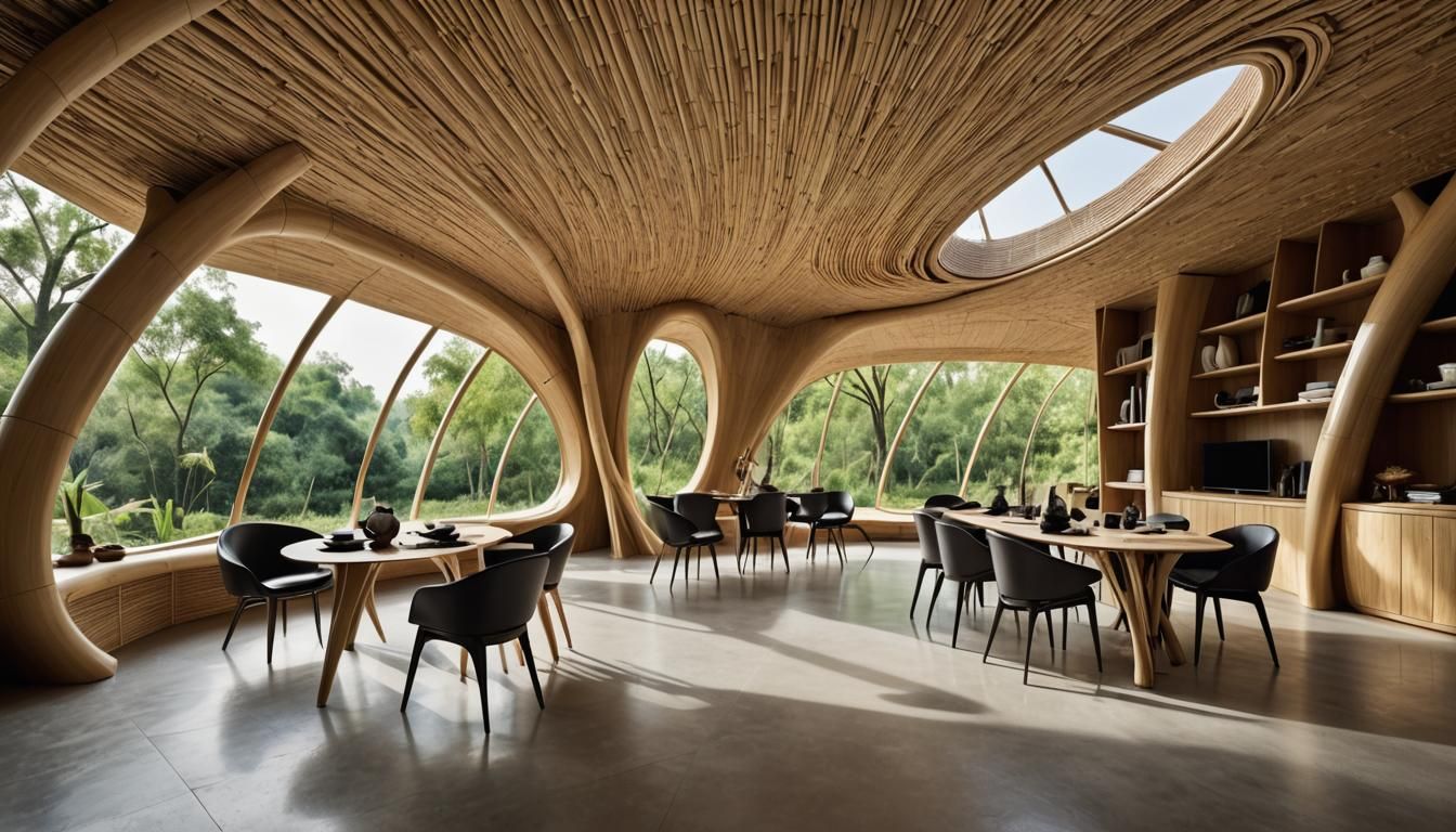 Architectural Bamboo House with Organic Design