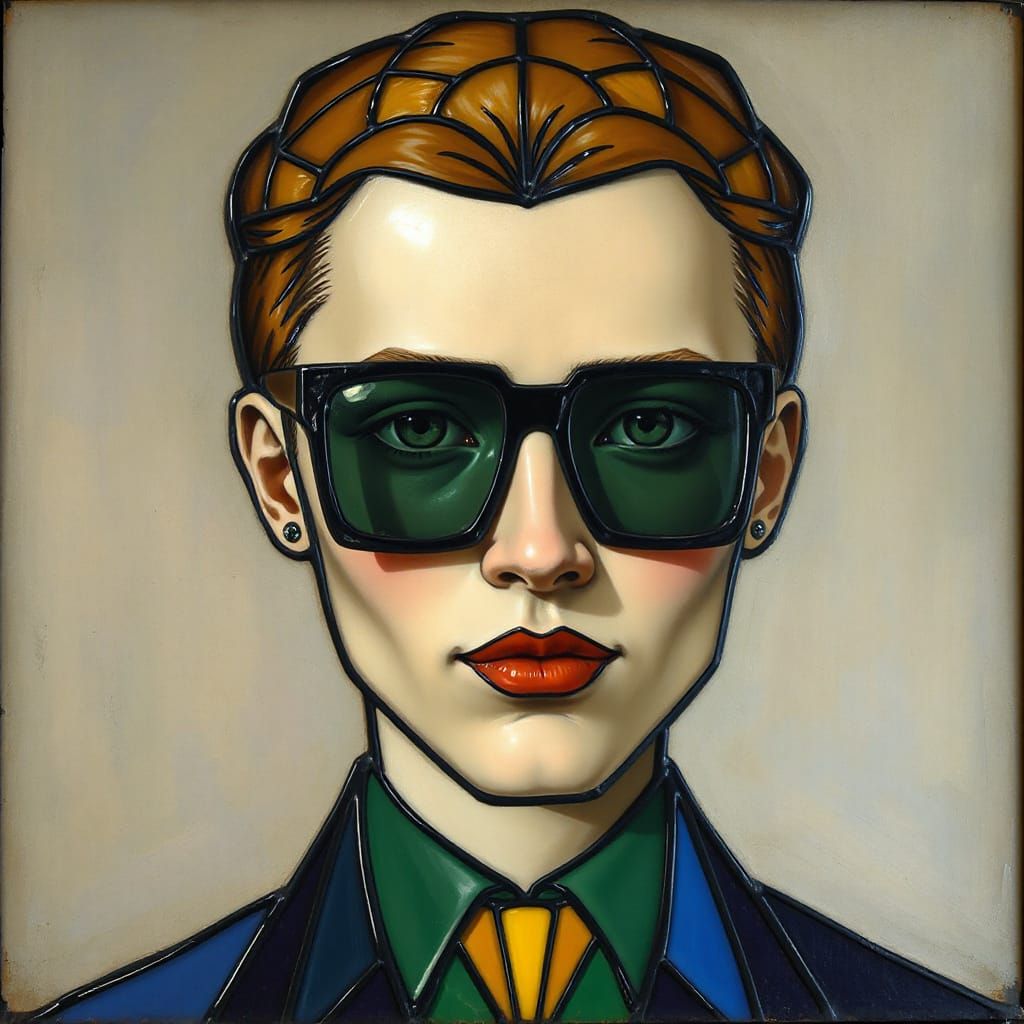 Cléo de Mérode as Mod in Tiffany Glass, Jawlensky Style