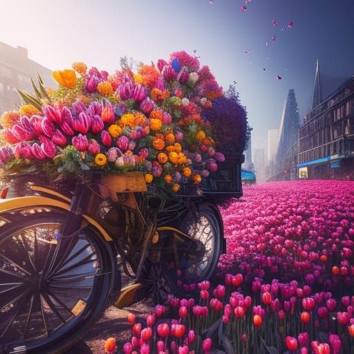 Hyperdetailed Tulips in Concept Art Style