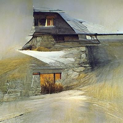 Alpine Chalet in American Realism Style