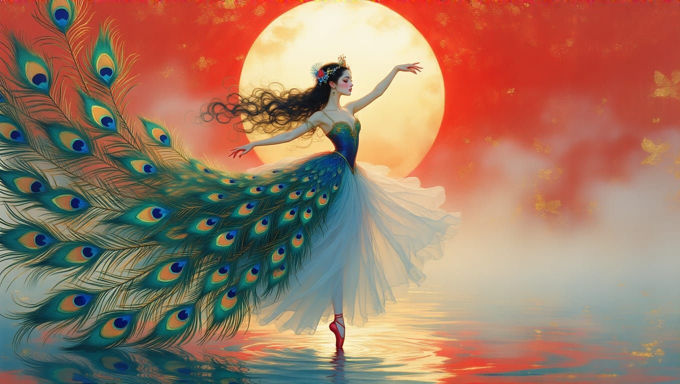 Surreal Ballerina Transformed by Sunrise