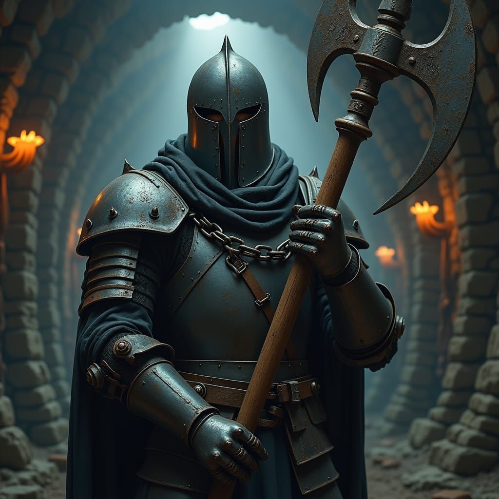 Dark Knight in Dungeon, Manga Style Illustration