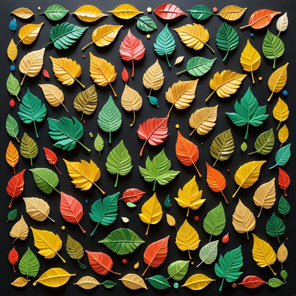 3D Papier Mache Leaf Artwork with Recycled Materials