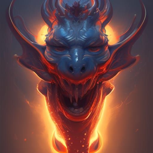 Demon Koi Portrait in Hyperdetailed Digital Art