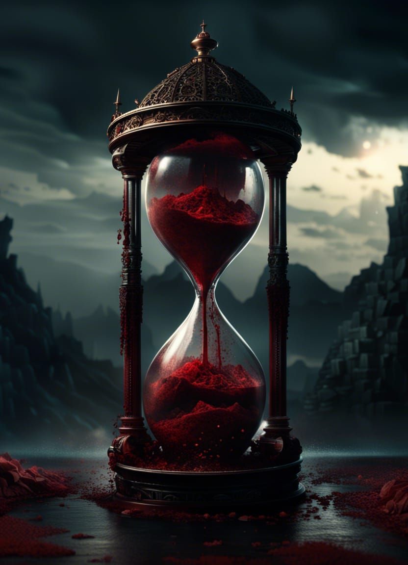 Dramatic Blood Hourglass Digital Matte Painting