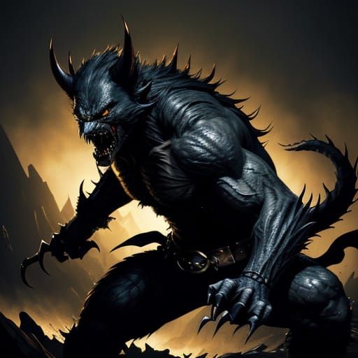 Tiefling Werewolf Battles in Dark Fantasy Chaos