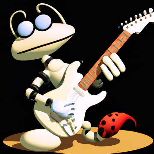 Rock Lobster Plays Stratocaster Guitar