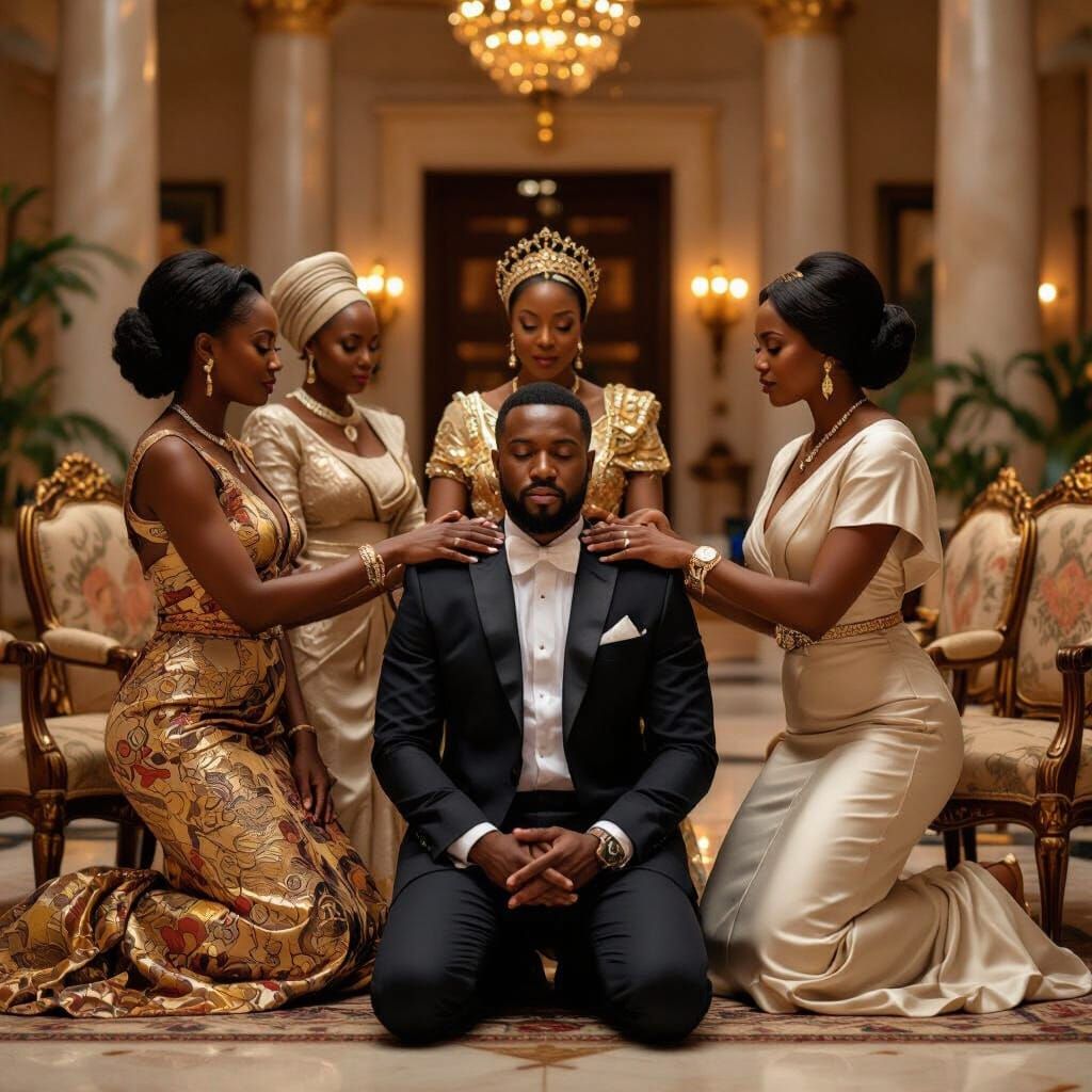 Opulent Scene of Respect and Prayer