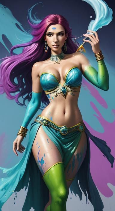 Kim Possible as a Genie Belly Dancer