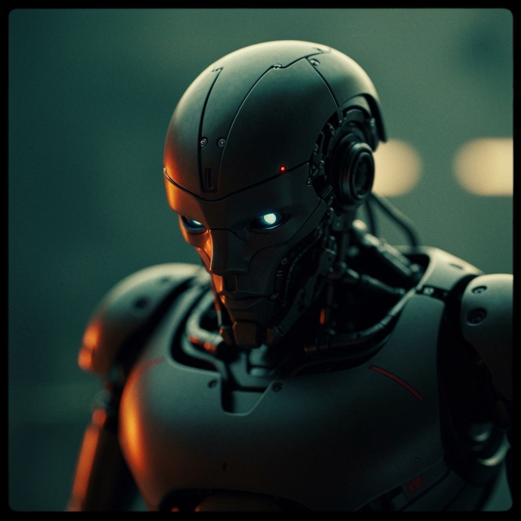 Cinematic Robot Portrait in Sharp Focus