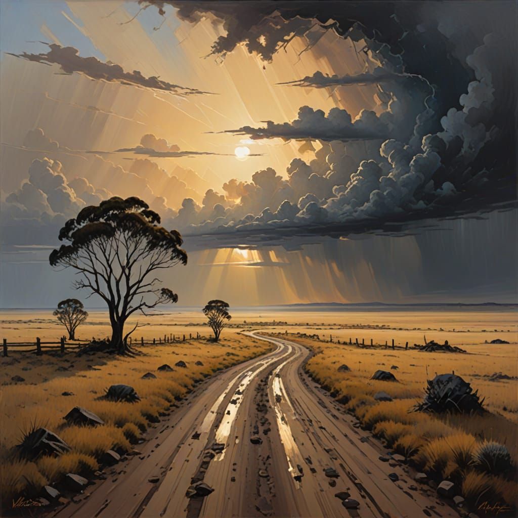 Canadian Prairie Landscape in Ominous Monochrome