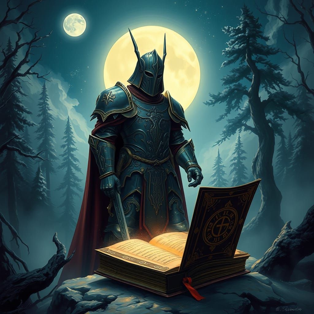Kelt Knight in Moonlit Whispers of the Ancient Forest