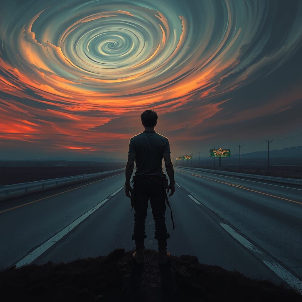 Desolate Highway: Hauntingly Beautiful Scene