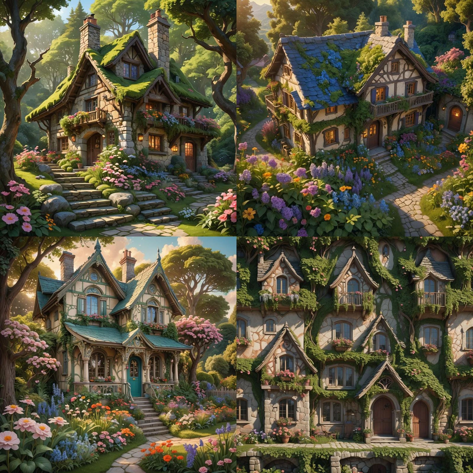 Cottagecore House in Detailed Matte Painting Style