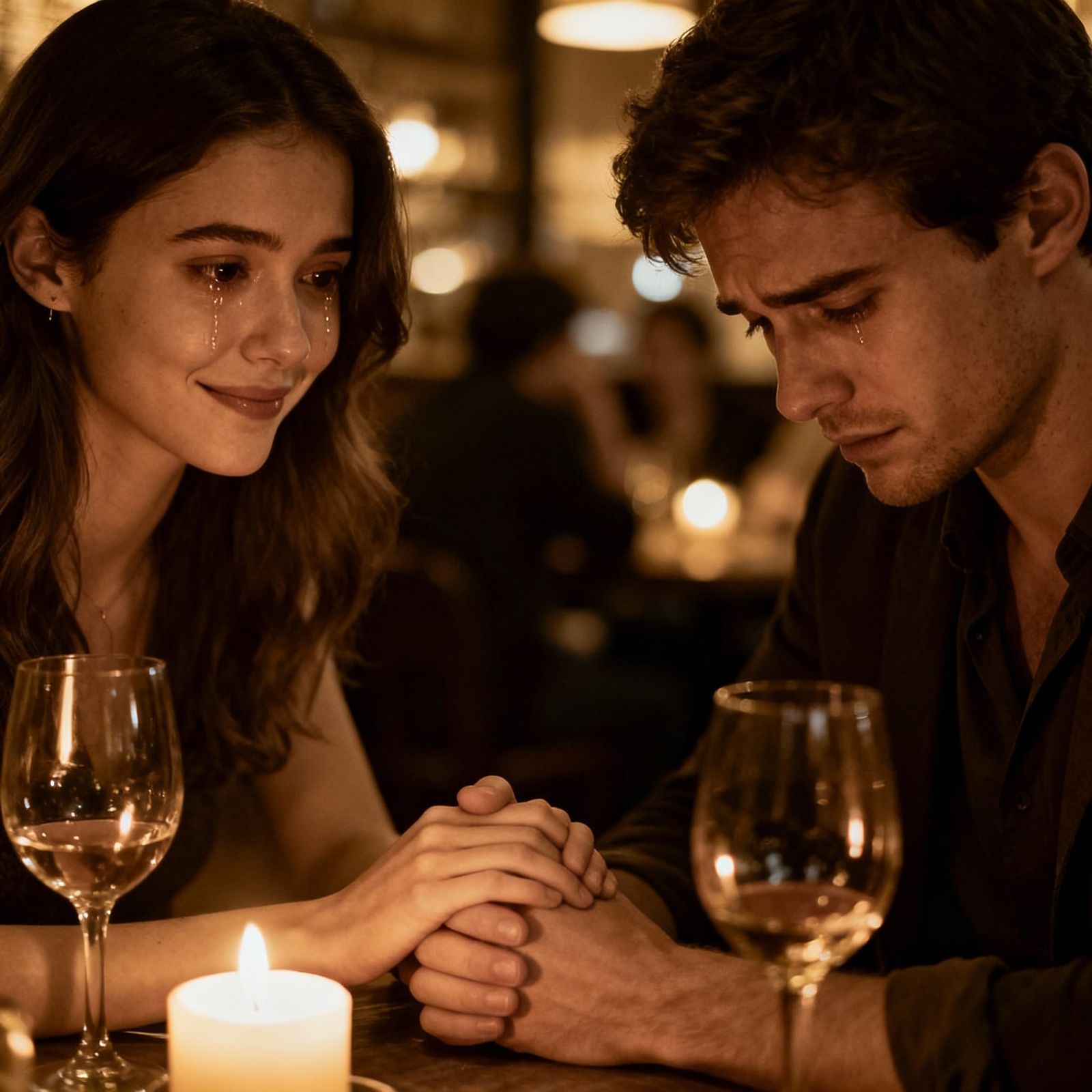 Heartbreaking Romantic Scene of a Couple in Distress