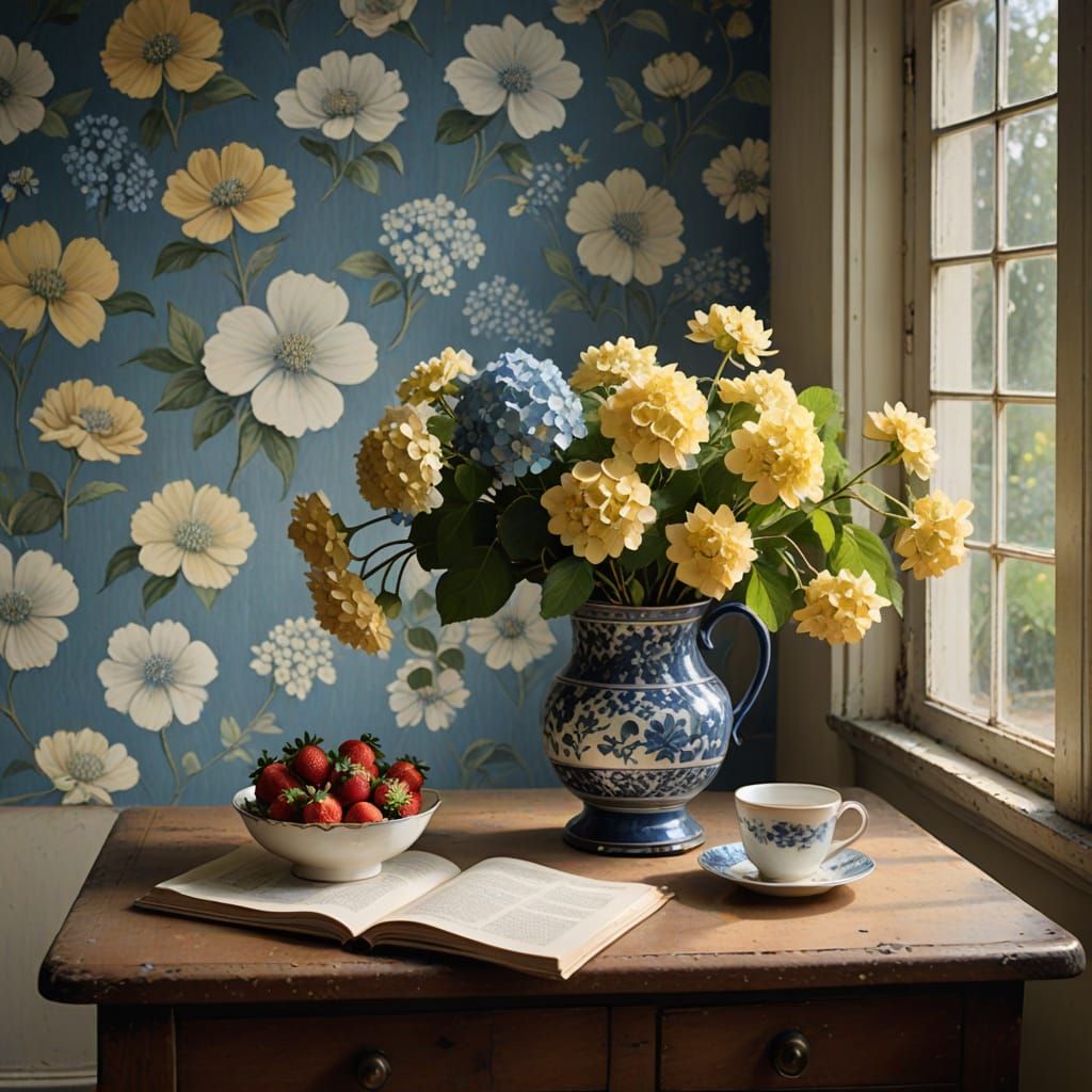 Still Life with Warm Glow and Vintage Textures