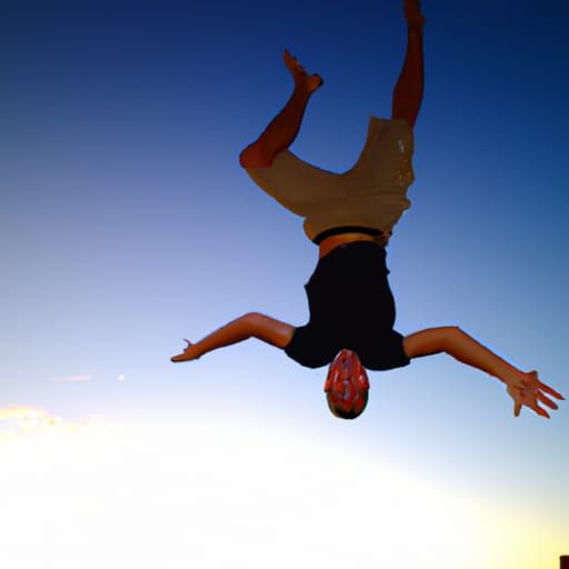 Man Doing a Backflip in Mid-Air
