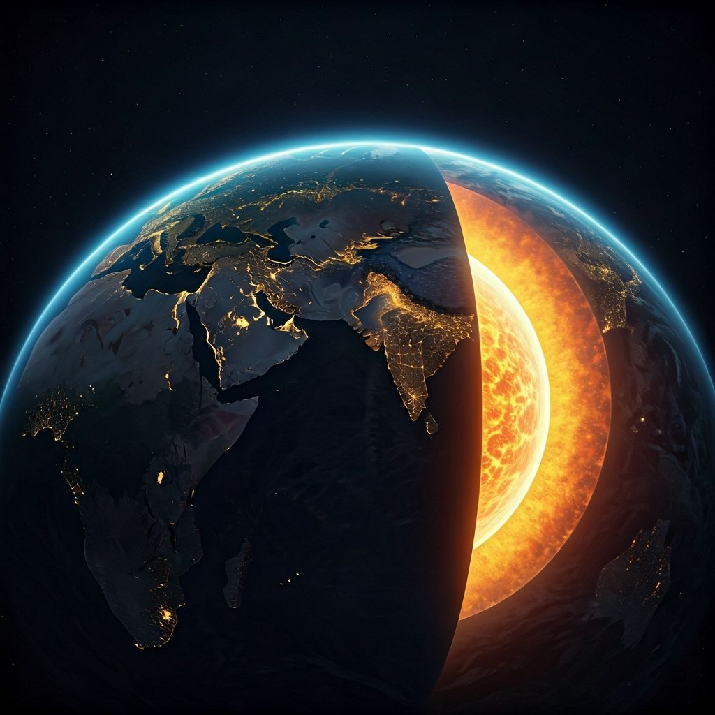 Earth's Surface and Core in Space