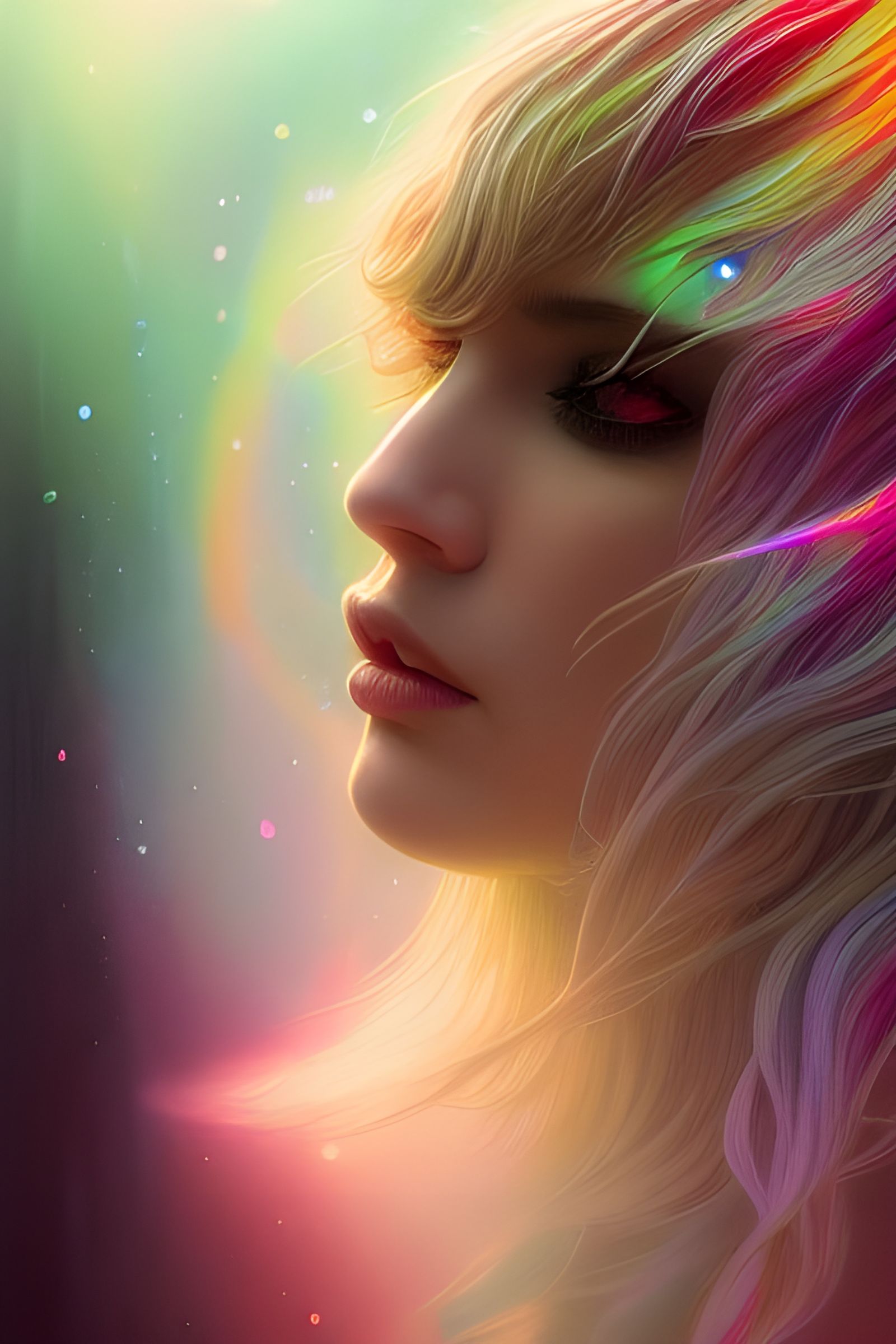 Intricate Rainbow 'Sage' in Hyperdetailed Cinematic Style