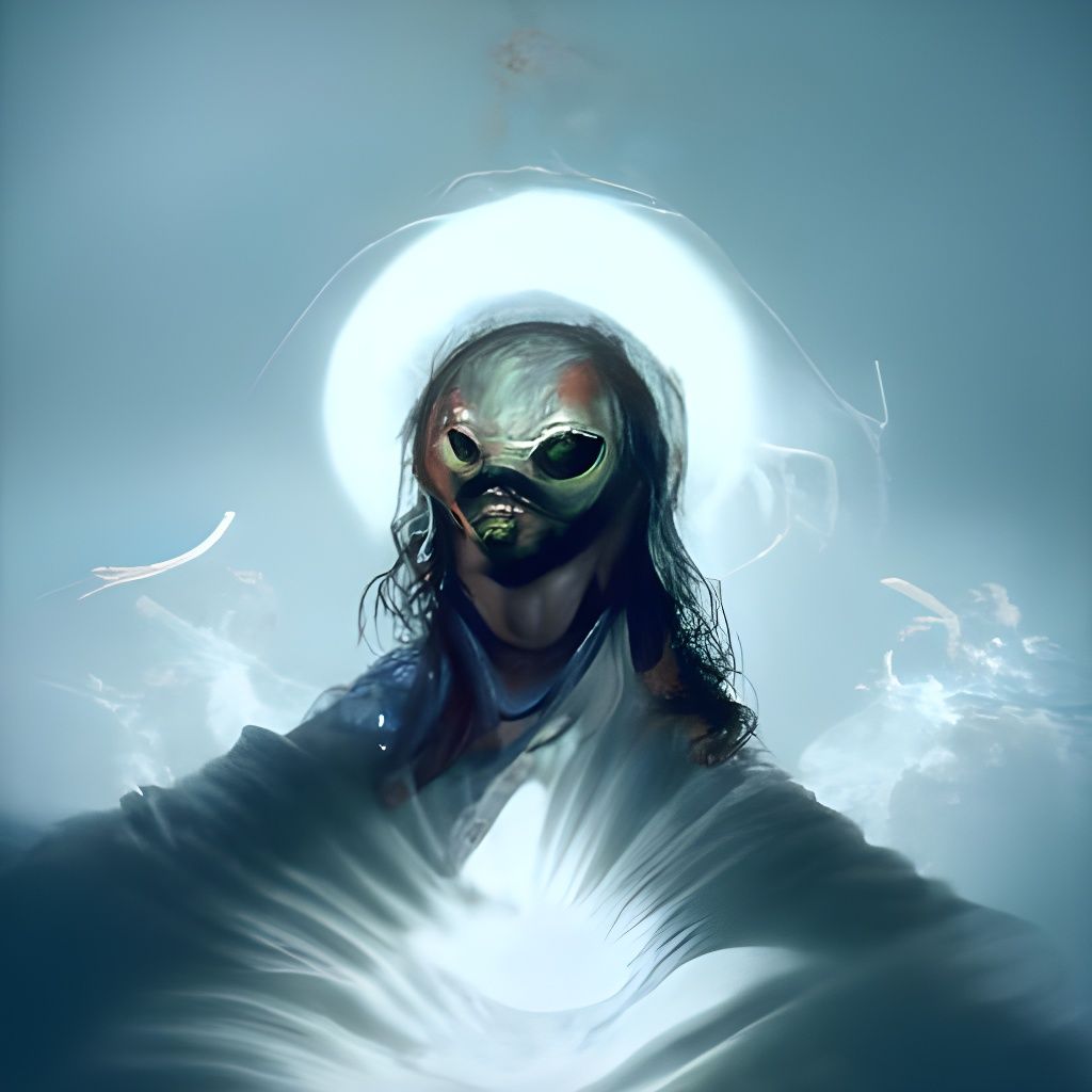 Sinister Extraterrestrial Jesus: Greg Rutkowski Style