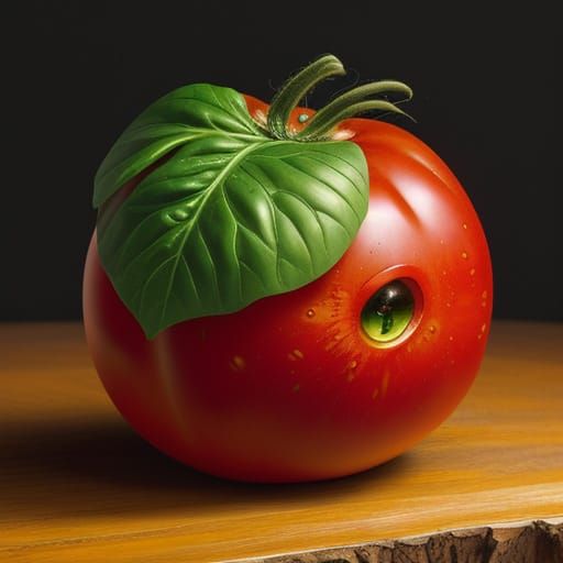 Tomato Face Still Life in Pop Surrealism Style