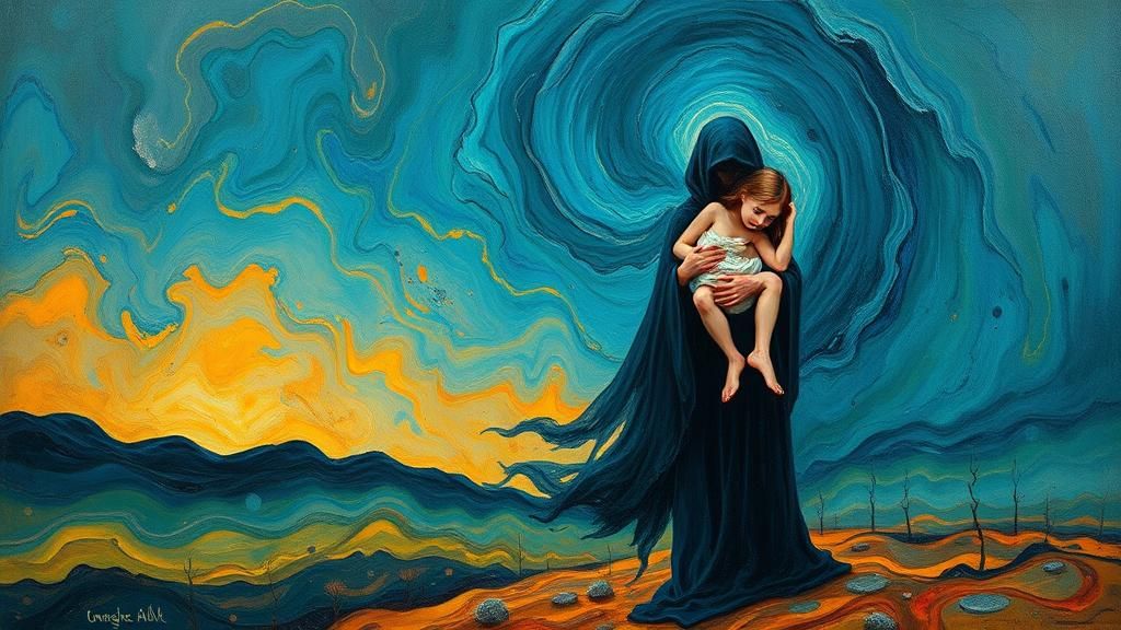 Surreal Dreamscape with Ethereal Form, Expressionist Style