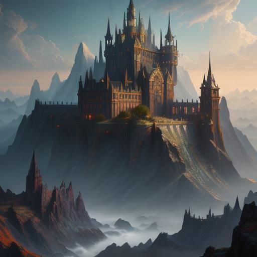 Fantastical Castle Matte Painting in Deep Color