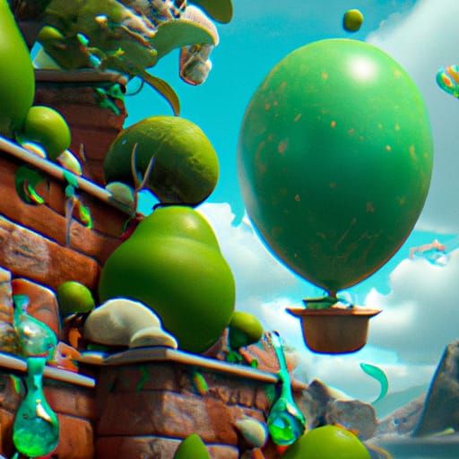 Lush Avocados, Green Balloons and Plants