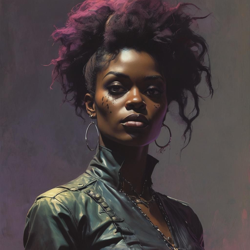 1970s Punk Girl Portrait in Grisly Colors