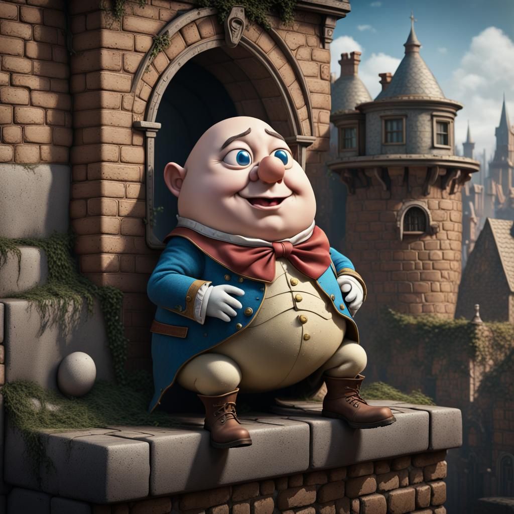 Humpty Dumpty sitting on a wall
