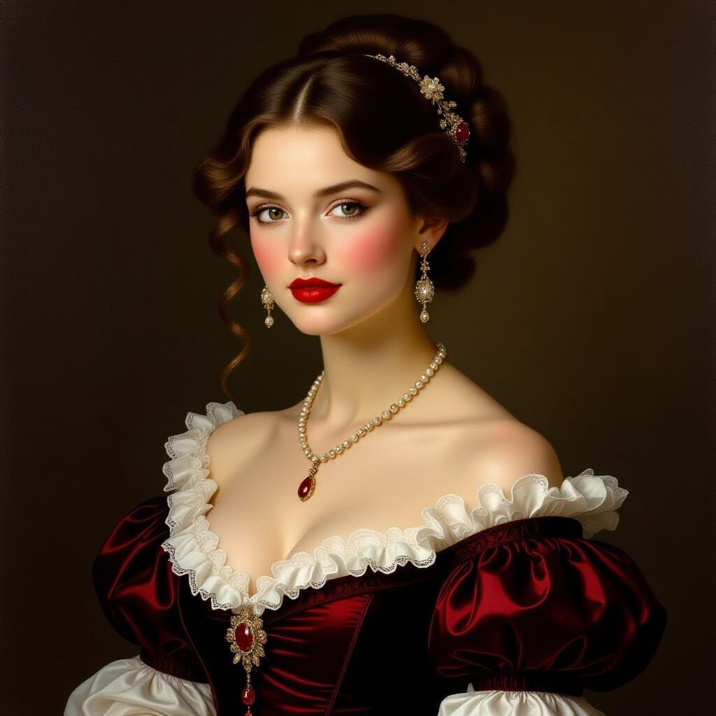 Elegant Portrait in the Style of Rembrandt