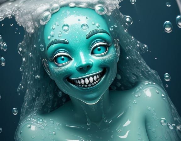 Surreal Germ's Bubble Bath in Water Drop