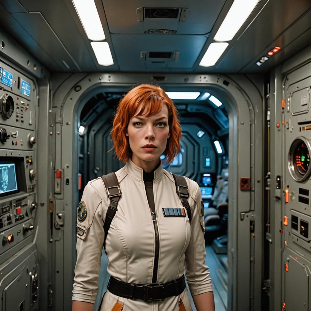 Milla Jovovich as Spaceship Security Guard, Digital Art