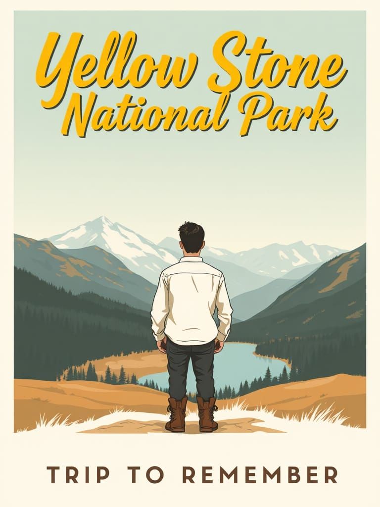Yellowstone National Park Vintage Travel Poster